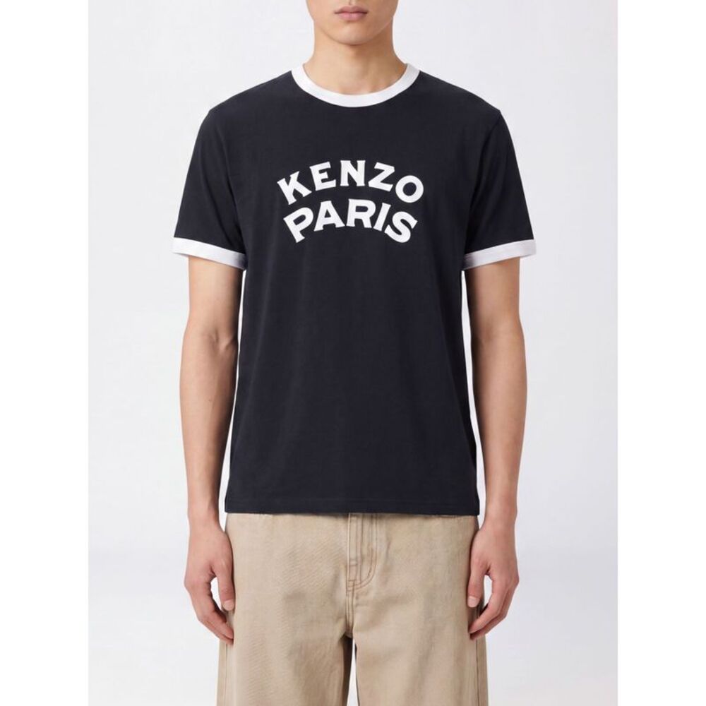 Kenzo Men Crewneck Cotton T-Shirt Kenzo With Contrast Logo